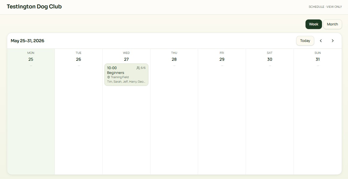 Public schedule URL